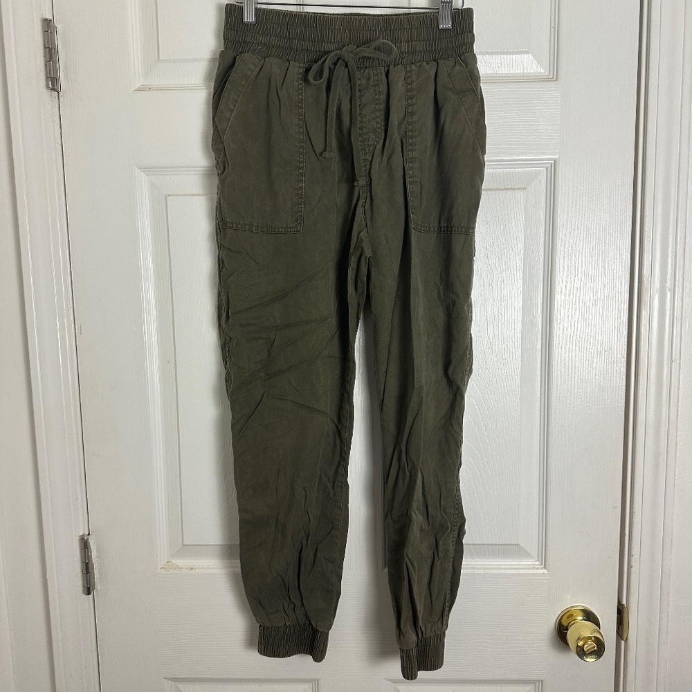 ! A New Day Work Office Green Olive High Waist Jogger Pants Women Size XS